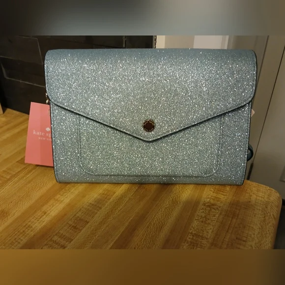 KATE SPADE NEW YORK NWT FROSTY SKY FLAP ENVELOPE CROSSBODY - Picture 7 of 13